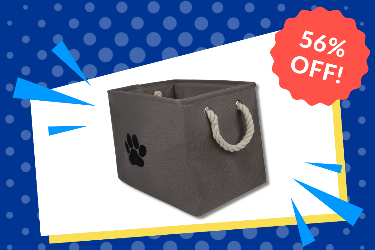 Score major savings on storage bins to clean up your dog’s space